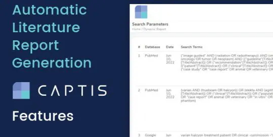 Automatic Literature Report Generation – CAPTIS™ Feature