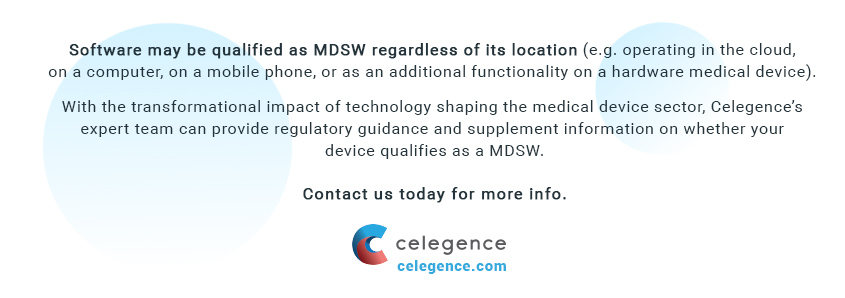 Medical Device Software - Qualifying Parameters for MDSW under EU MDR - Celegence Consultants