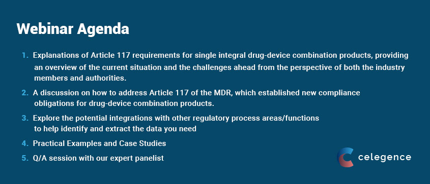 Webinar Combination Products Agenda - Notified Body Opinion MDR Article 117 - Celegence