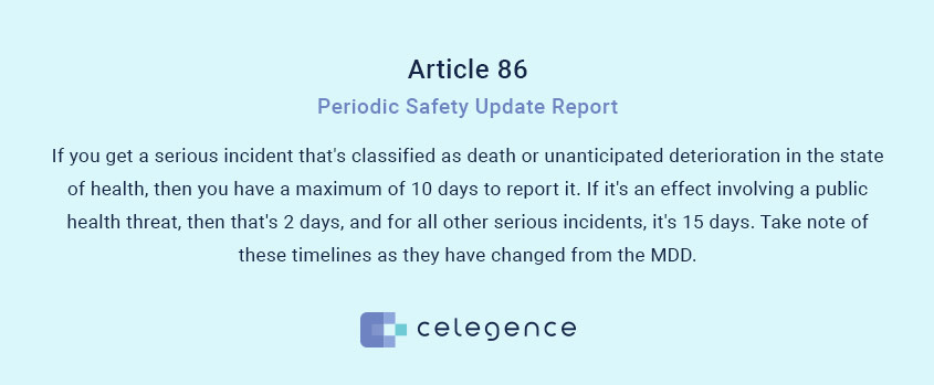 Post Market Surveillance Under EU MDR – Article 86 – Periodic Safety Update Report Post Market Surveillance Under EU MDR - Article 86 - Periodic Safety Update Report