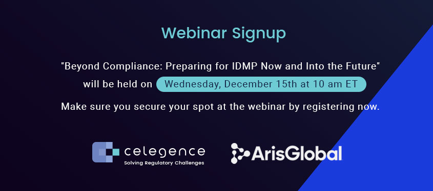 Webinar Signup - IDMP Compliance - Celegence Arisglobal
