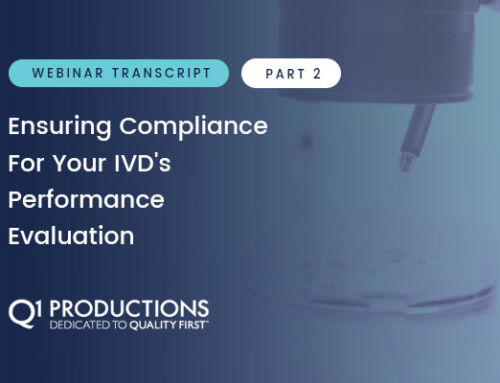 Ensuring Compliance for your IVD’s Performance Evaluation – Webinar Transcript – Part 2