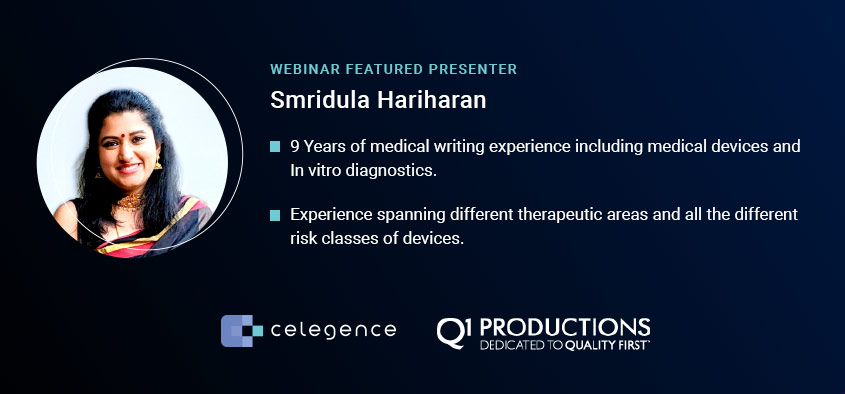 Smridula Hariharan – Medical Device Claims Webinar – Celegence Smridula Hariharan - Medical Device Claims Webinar - Celegence