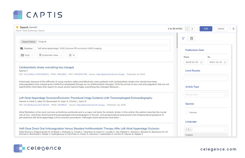 Editing Search Strategies with CAPTIS - Celegence