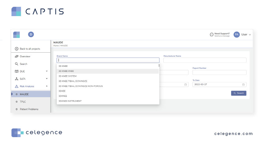 1. MAUDE Database Data Gathering - CAPTIS Technology