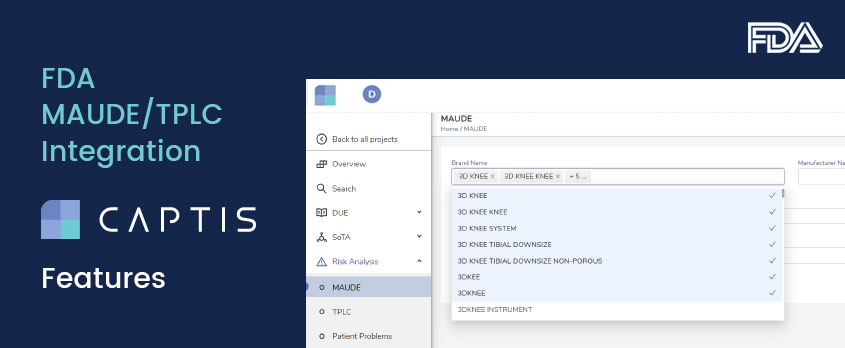 FDA MAUDE TPLC Integration Features - CAPTIS