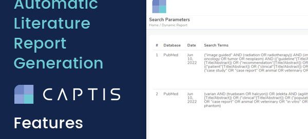 Automatic Literature Report Generation – CAPTIS™ Feature