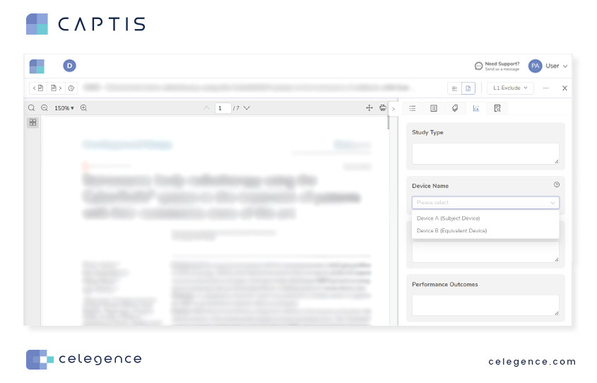 Data Extraction Tables - CAPTIS - Screenshot