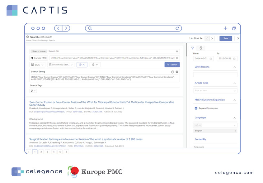 Europe PMC Integration CAPTIS - Celegence
