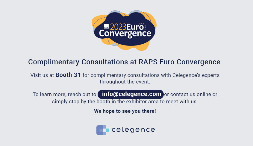 Complimentary Consultations RAPS Euro Convergence 2023 - Celegence