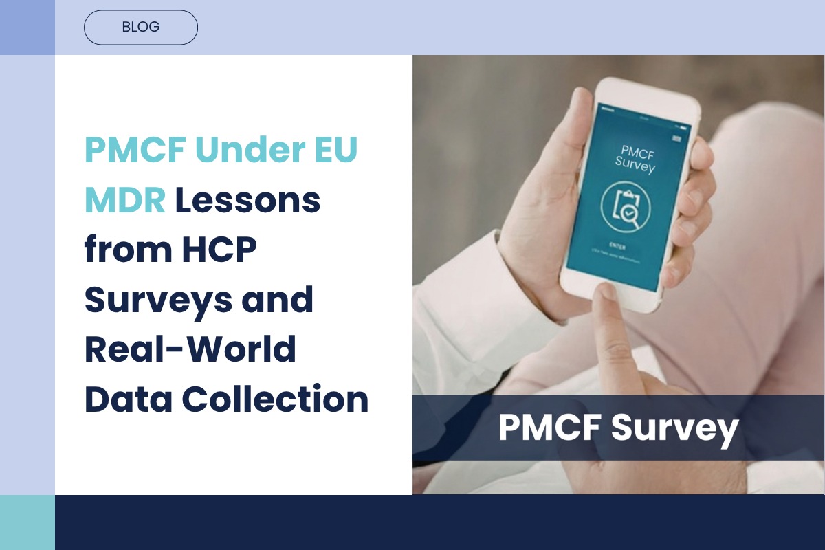Healthcare professional reviewing PMCF clinical evidence and real-world data under EU MDR